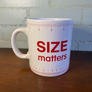 Size matters HUGE Coffee Mug 32 Ounces Measuring Tape Along Top and Bottom